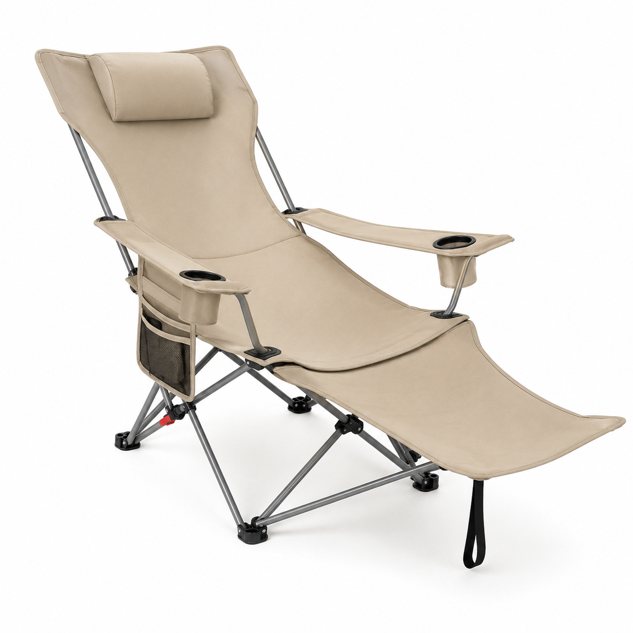 Chaise longue pliante - poche latérale et porte-gobelet