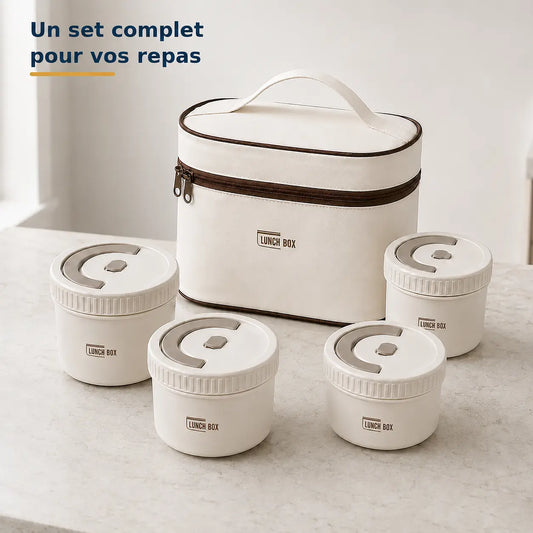 Lunch Box 4 Boîtes avec Sac de Transport