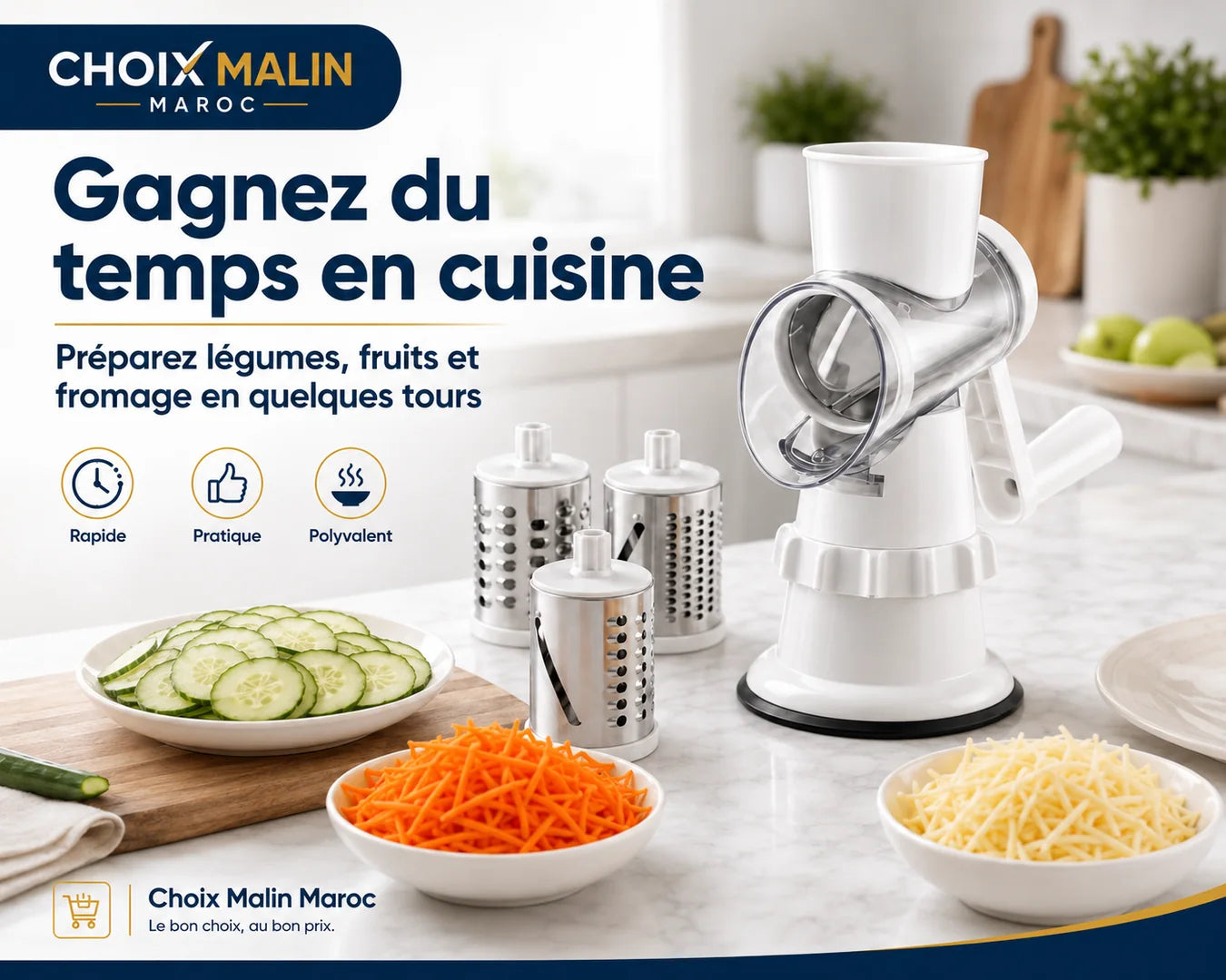 Gagner du temps en cuisine avec la râpe rotative
