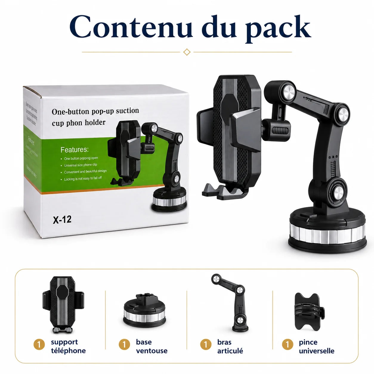 Support Téléphone Ventouse