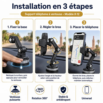 Support Téléphone Ventouse