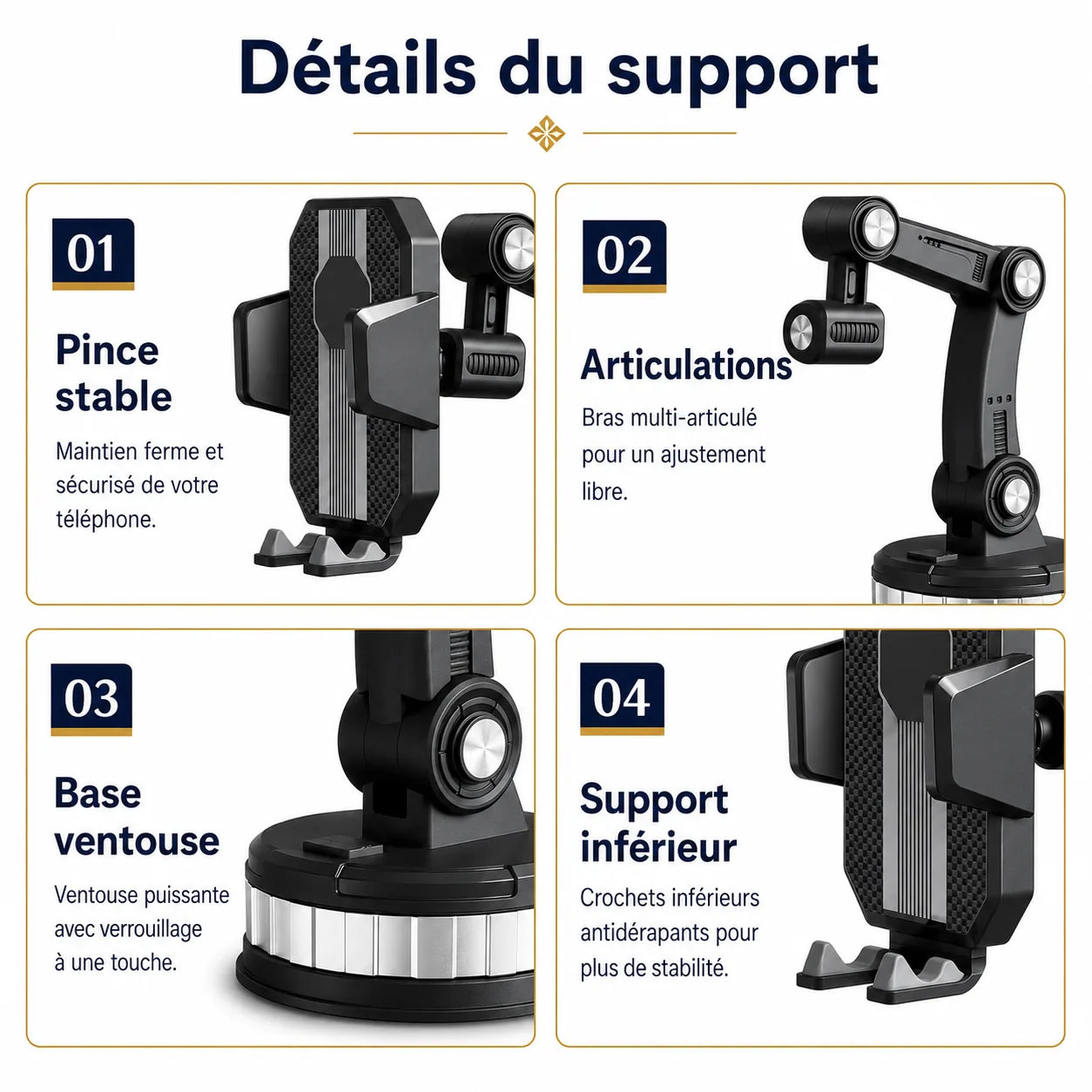 Support Téléphone Ventouse