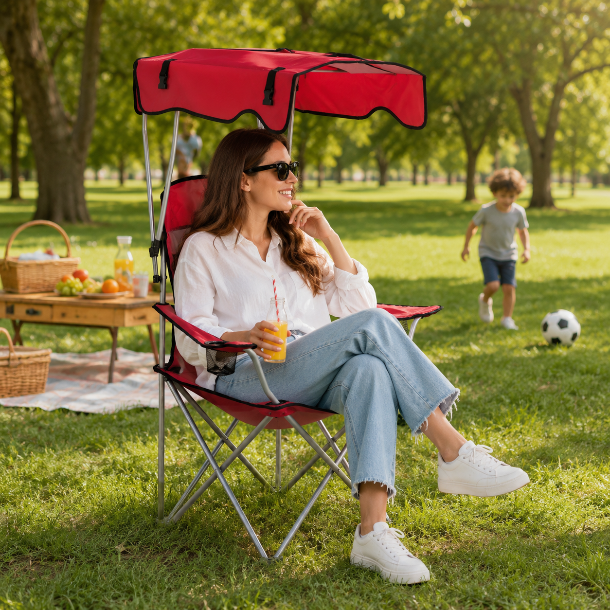 Chaise Camping Parasol
