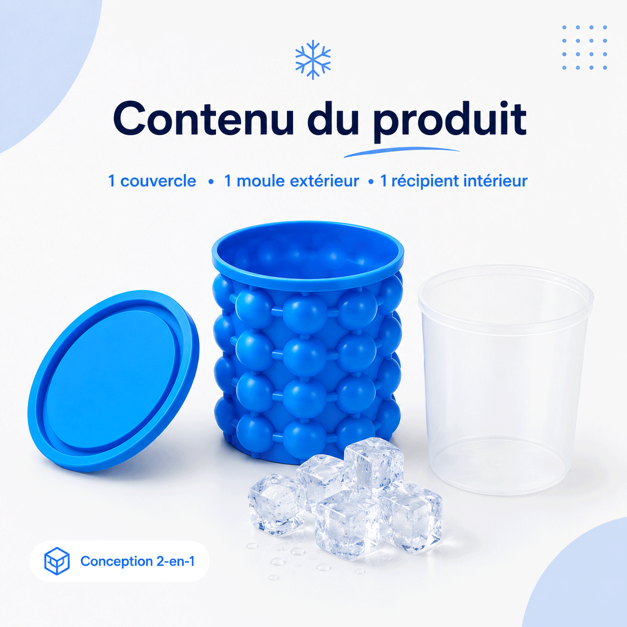 Contenu du Bac à Glaçons 2-en-1