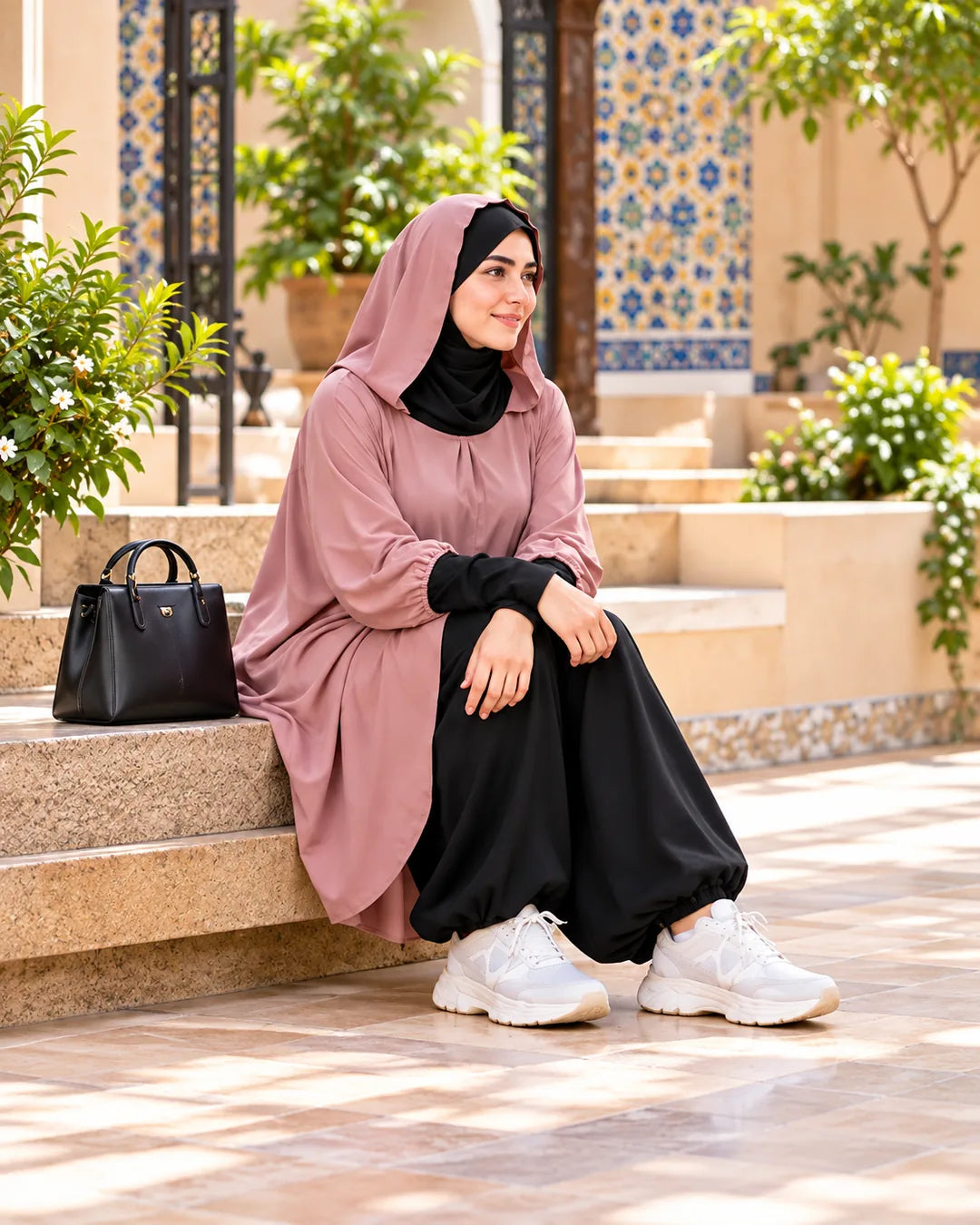 إطلالة ختامية بطقم الخمار الكريب