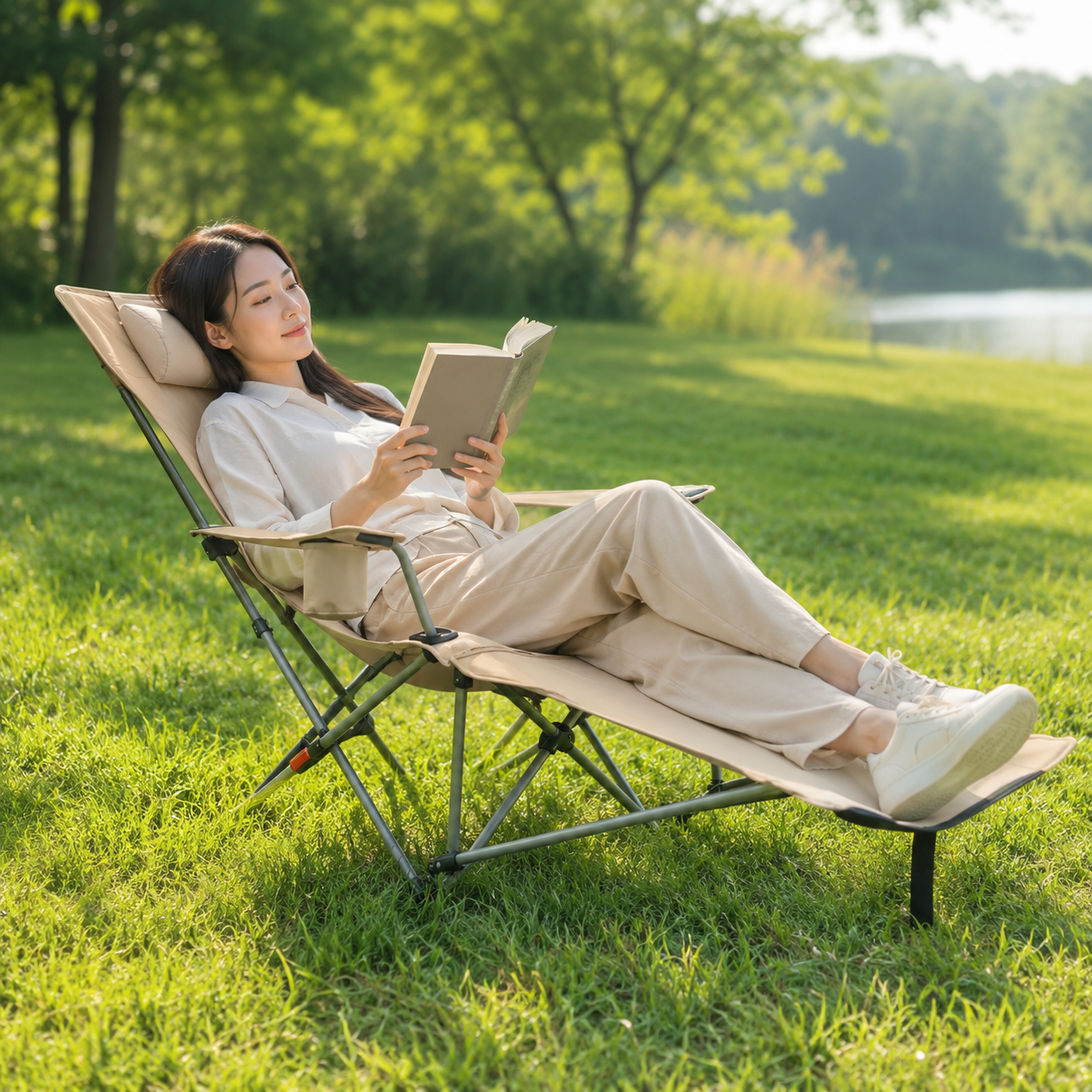 Chaise longue pliante - accessoires inclus