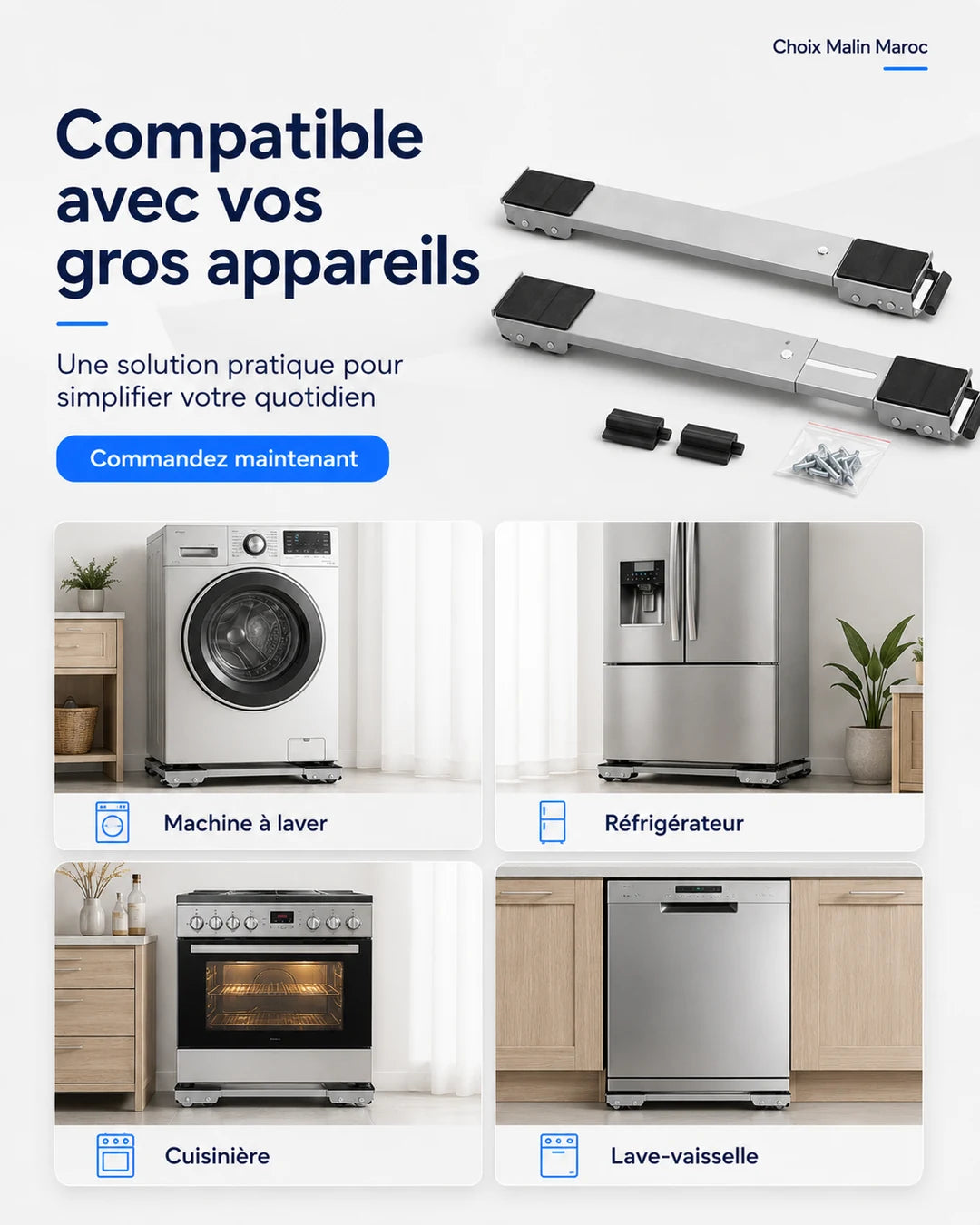 Supports compatibles avec plusieurs gros appareils