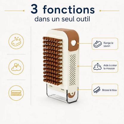 Boîte à savon 3-en-1 avec rouleau et brosse intégrée