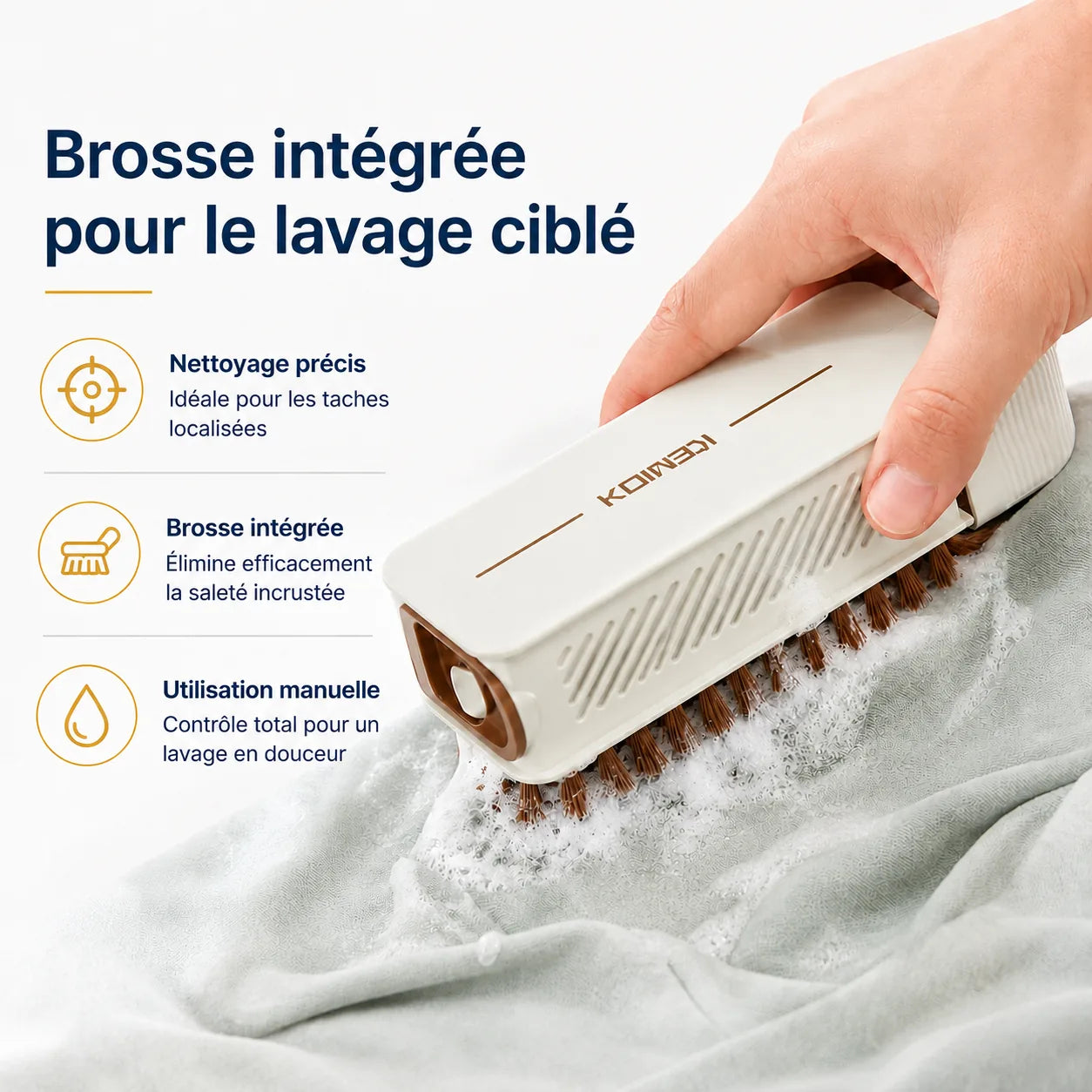 Boîte à savon 3-en-1 avec rouleau et brosse intégrée
