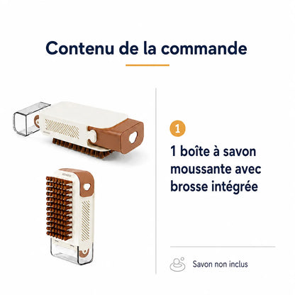 Boîte à savon 3-en-1 avec rouleau et brosse intégrée
