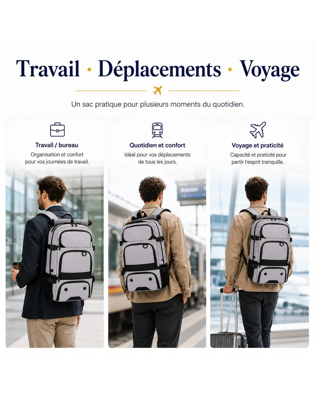 Utilisation du sac P08 au bureau dans les déplacements et en voyage