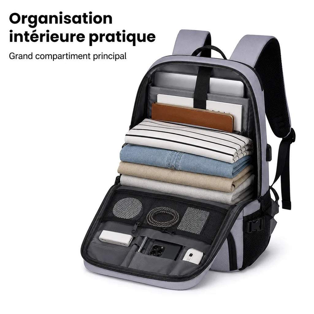Sac à Dos PC & Voyage Extensible 30L avec Port USB – XJR002