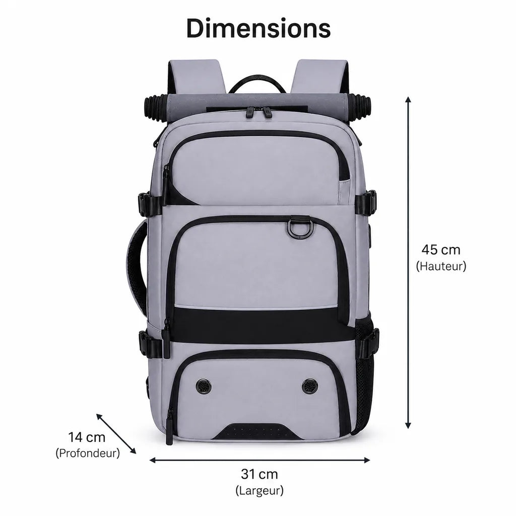 Sac à Dos PC & Voyage Extensible 30L avec Port USB – XJR002