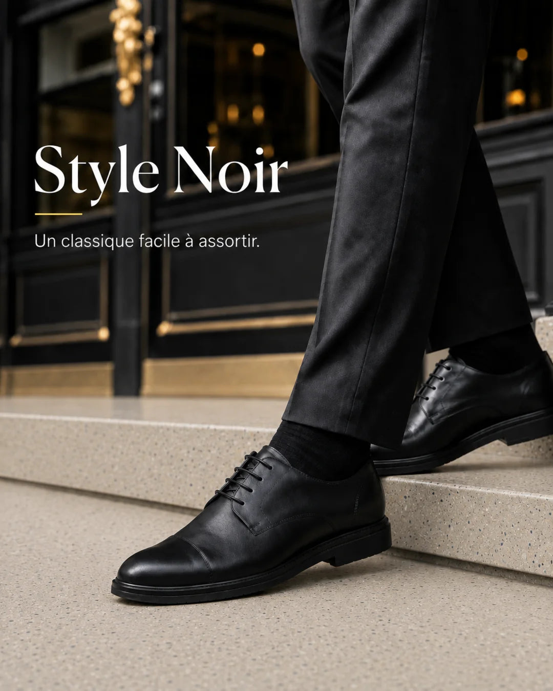 Chaussure Cuir Élégante en Noir
