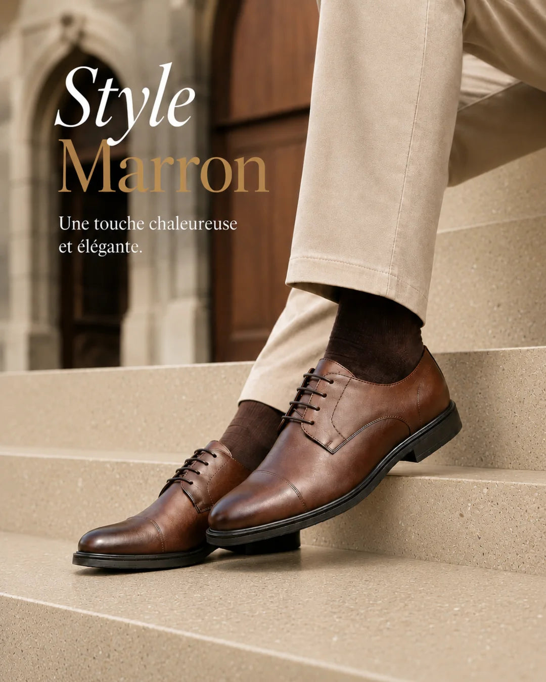 Chaussure Cuir Élégante en Marron