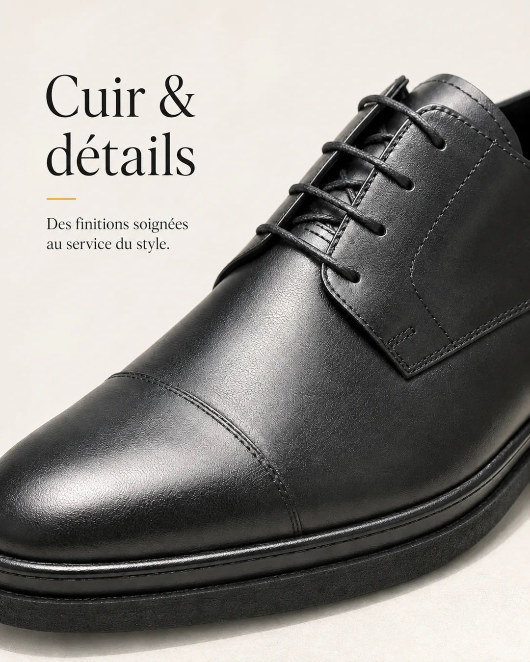 Cuir et détails de la Chaussure Cuir Élégante