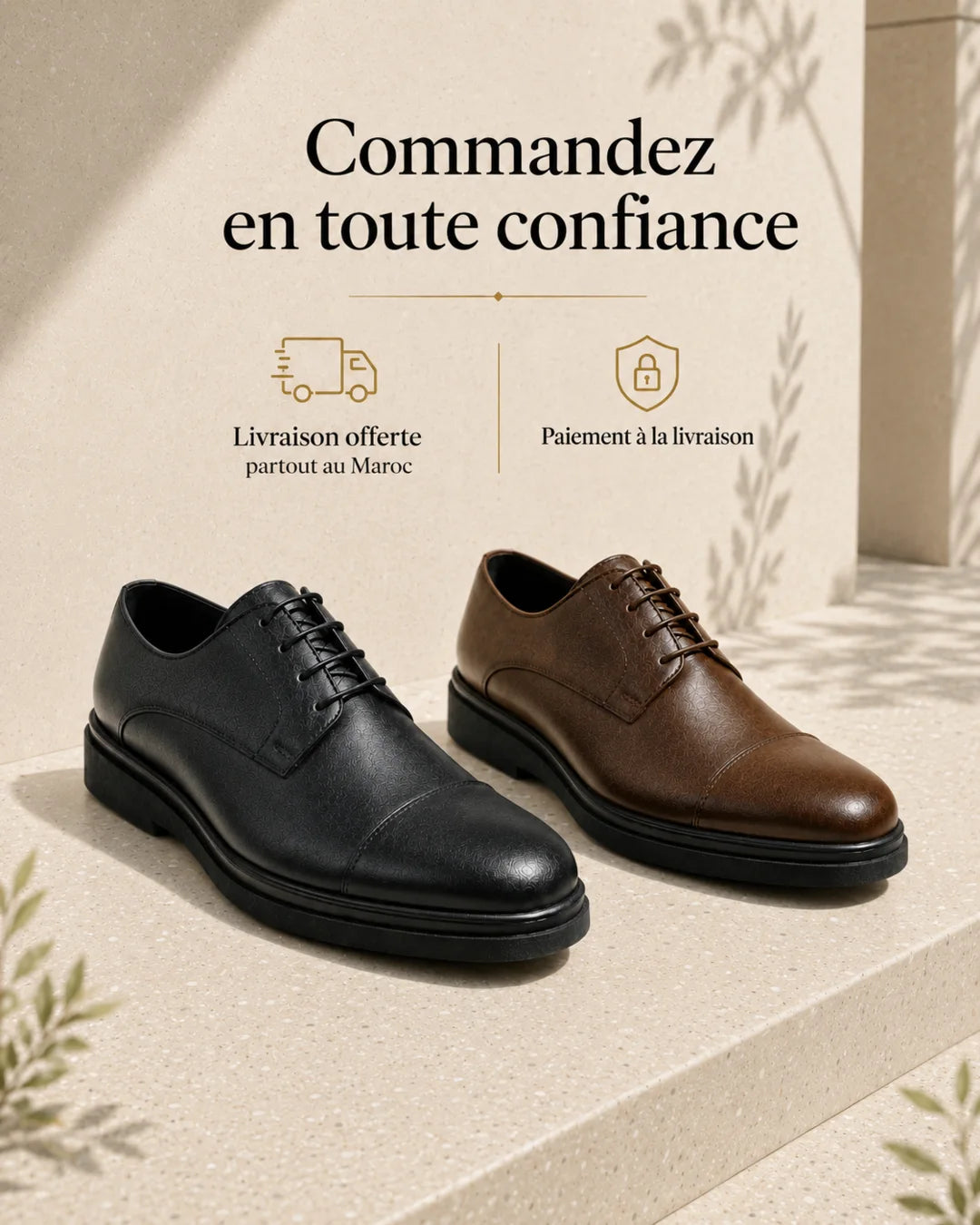 Commander la Chaussure Cuir Élégante en toute confiance