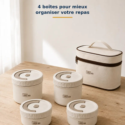 Lunch Box 4 Boîtes avec Sac de Transport