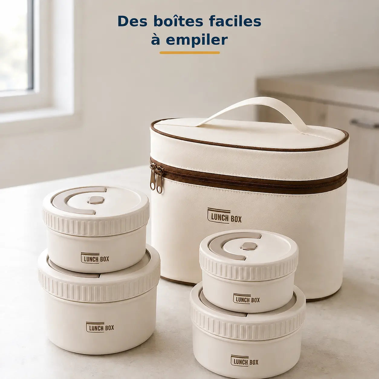 Lunch Box 4 Boîtes avec Sac de Transport