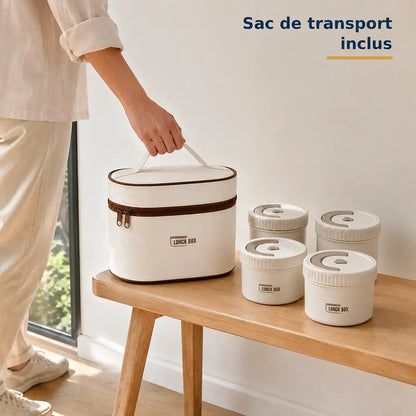 Lunch Box 4 Boîtes avec Sac de Transport
