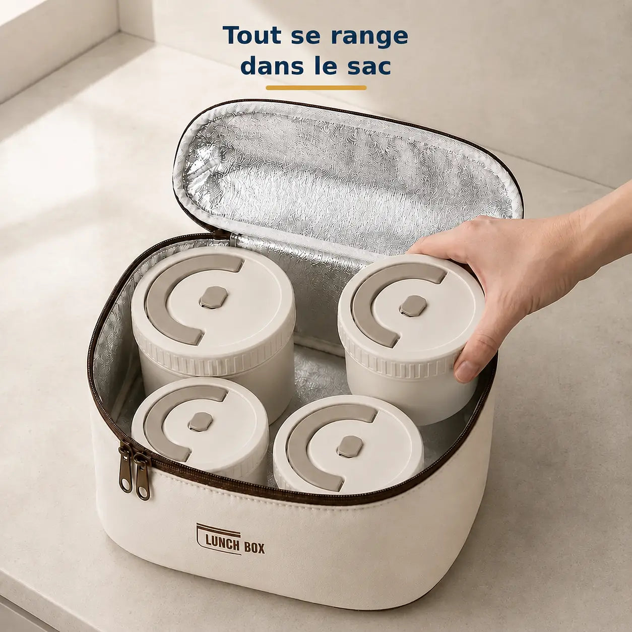 Lunch Box 4 Boîtes avec Sac de Transport