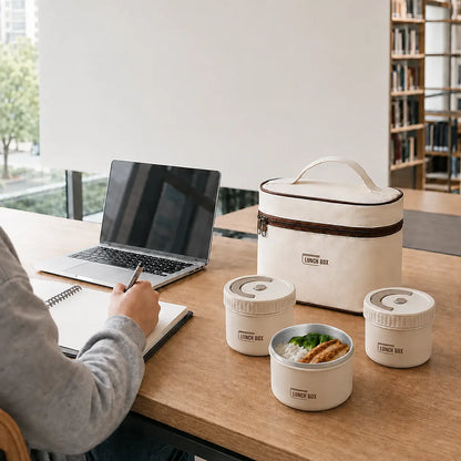 Lunch Box 4 Boîtes avec Sac de Transport
