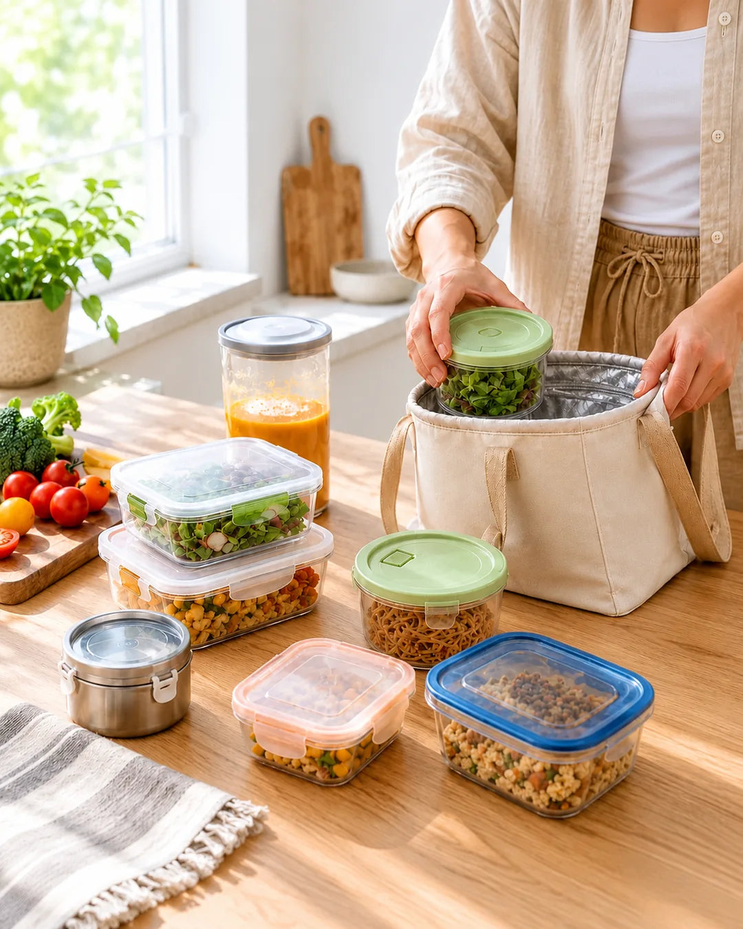 Plusieurs boîtes de repas à organiser