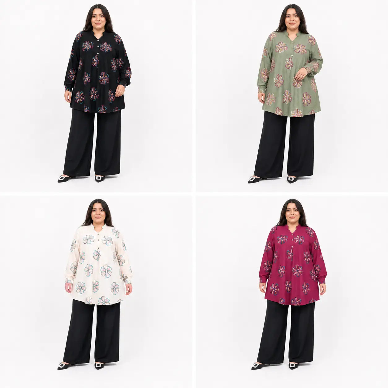 Ensemble Long Brodé