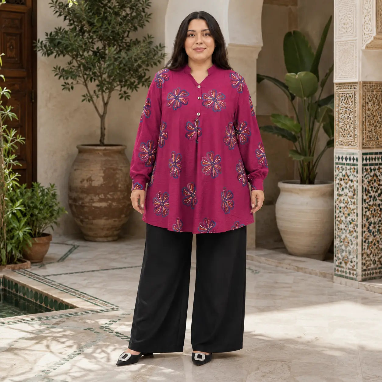 Ensemble Long Brodé