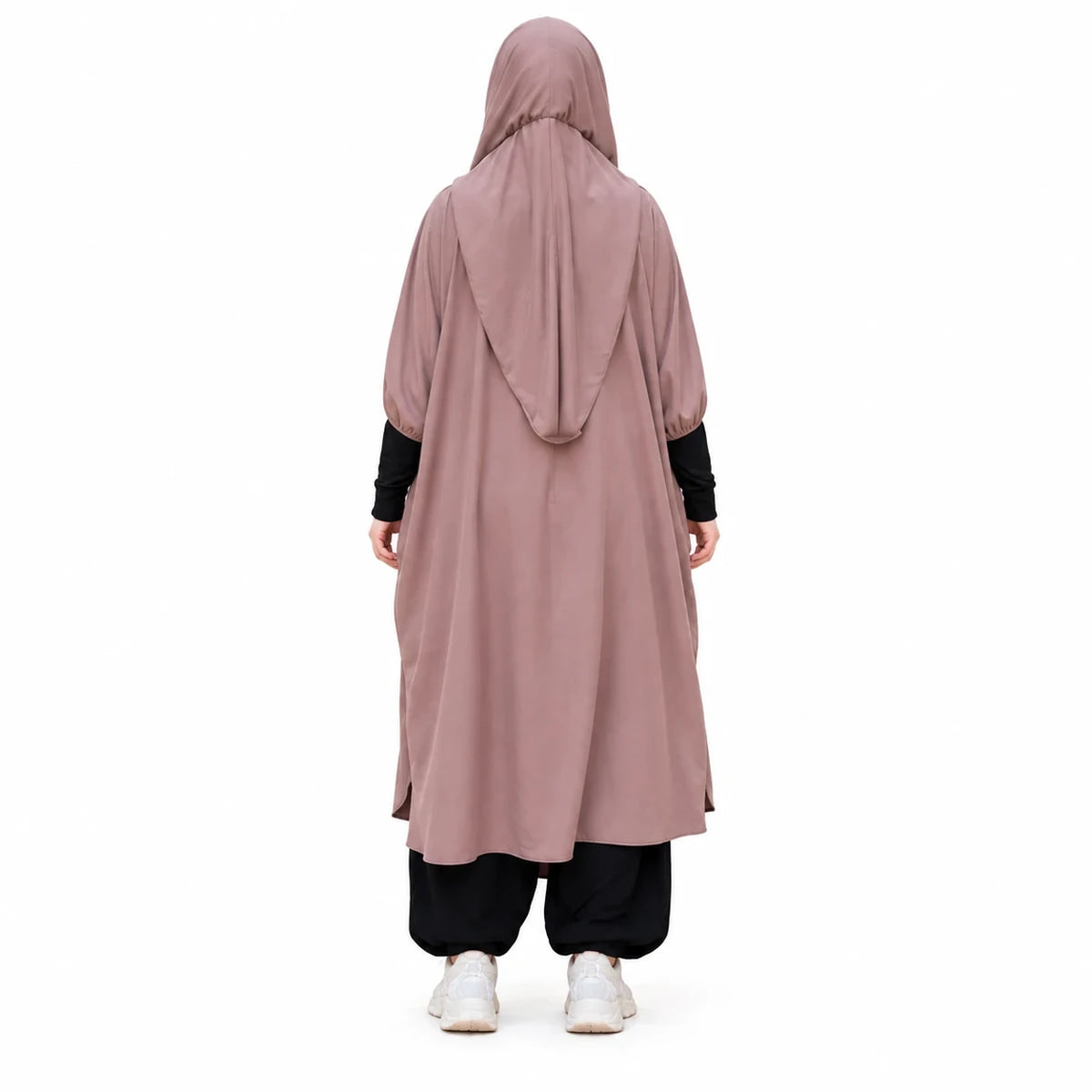 التونيك من الخلف مع تفاصيل غطاء الرأس