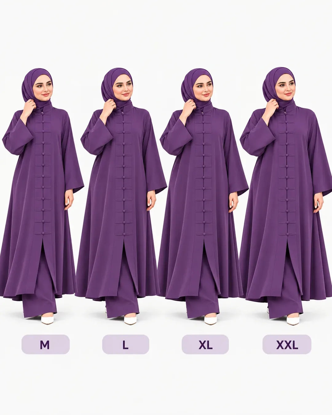 المقاسات المتاحة لطقم: M وL وXL وXXL